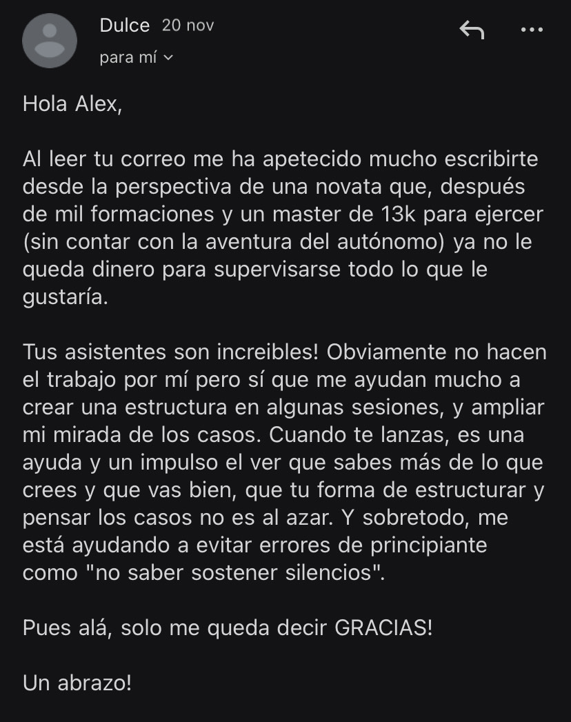 Testimonio de una companera de Refuerzo Artificial