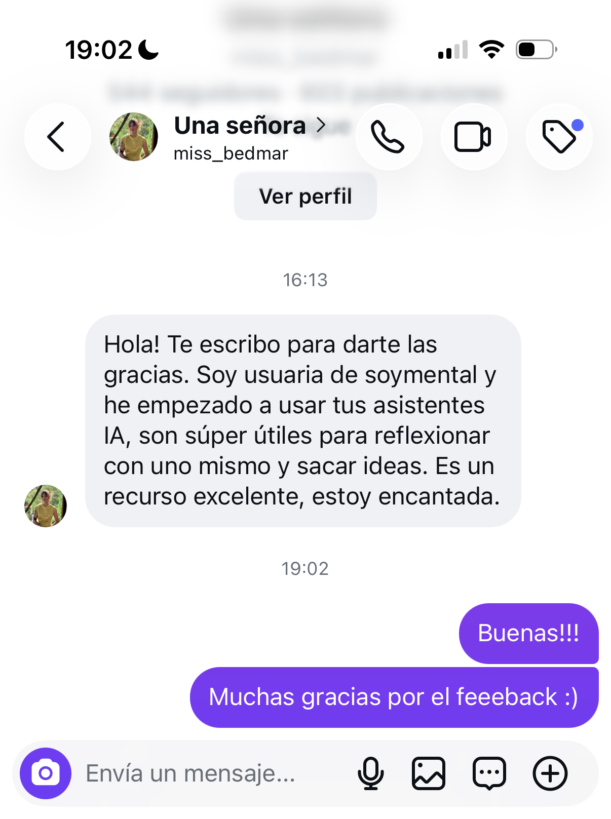 Testimonio de una companera de Refuerzo Artificial